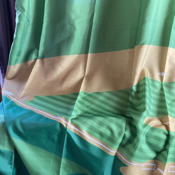 Under The Lights Baseball Field Fabric Shower Curtain 69X69 in Green Blue - Picture 7 of 7